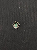 Silver Green Stone Nosepin