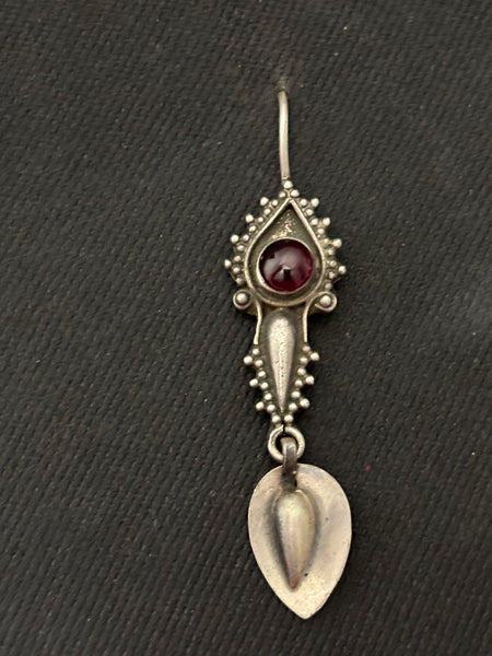 Garnet Silver Earrings