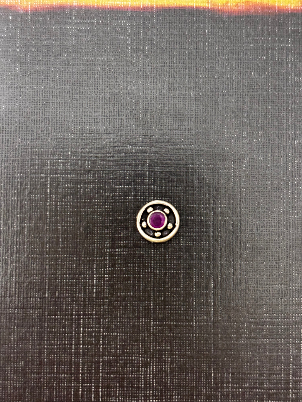 Silver Red Round Nosepin