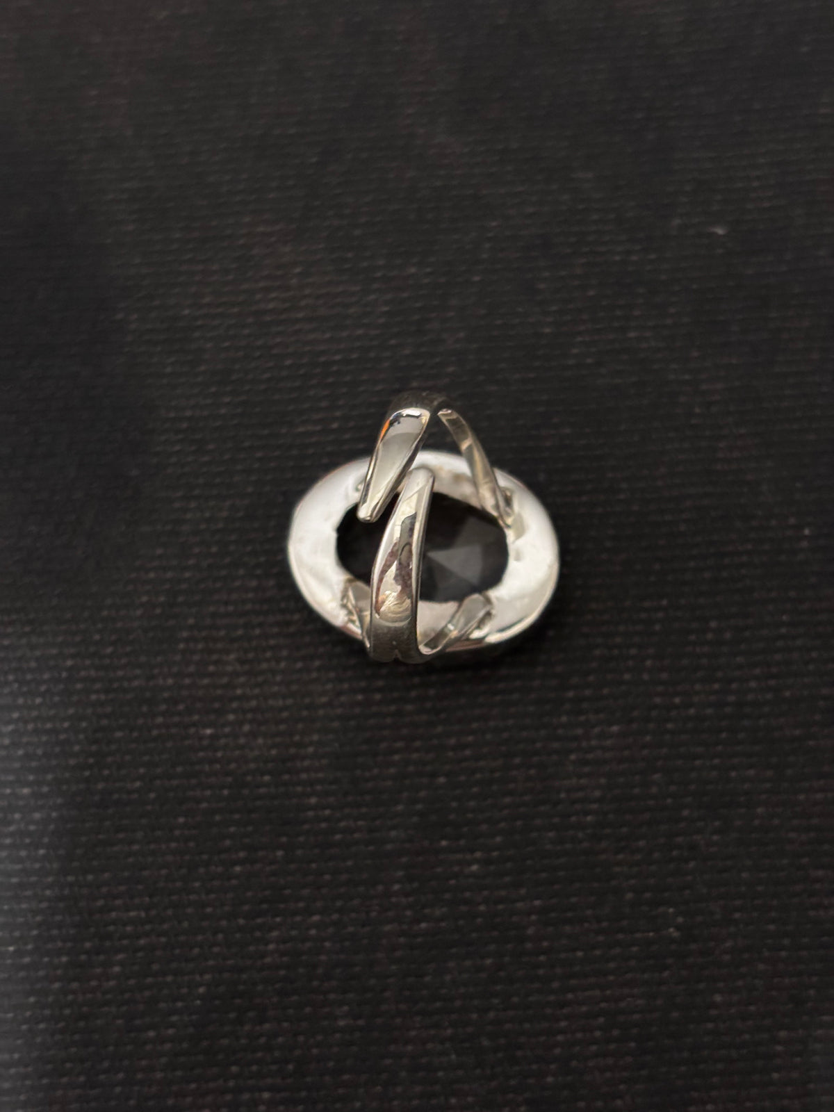 Faceted Oval Clear Quartz Silver Ring