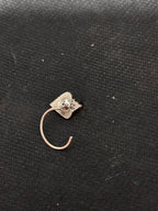 Silver Green Stone Nosepin