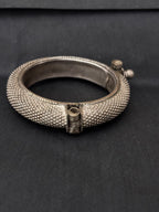 Vintage Silver Stamped Gajra Bangle