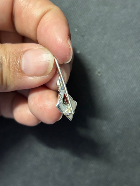 Silver Zircon Pearl Earrings