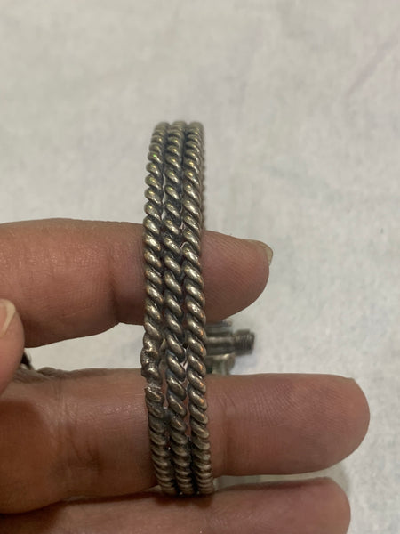 Vintage Silver 3 row Egyptian Bangle
