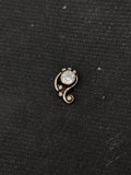 Single White Stone Silver Nosepin