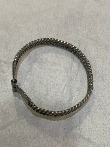 Vintage Silver 3 row Egyptian Bangle