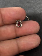 Red Silver Nosepin