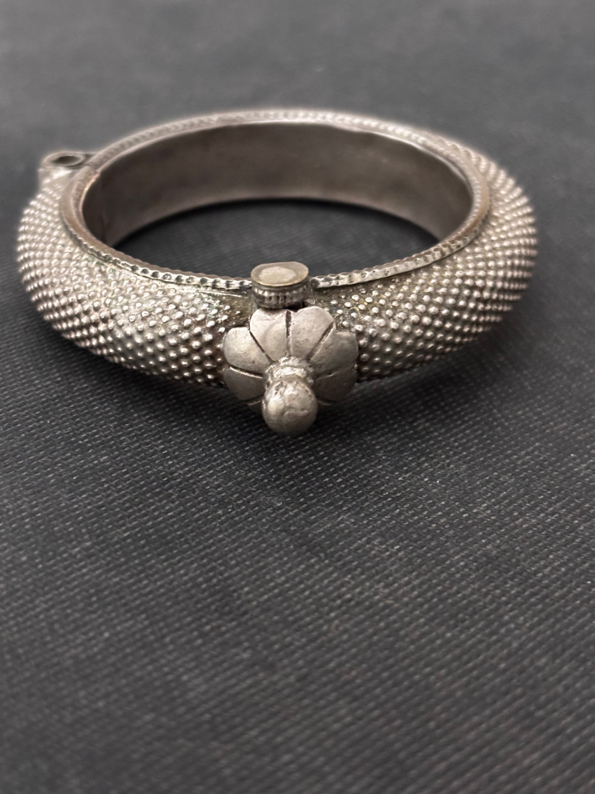 Vintage Silver Stamped Gajra Bangle