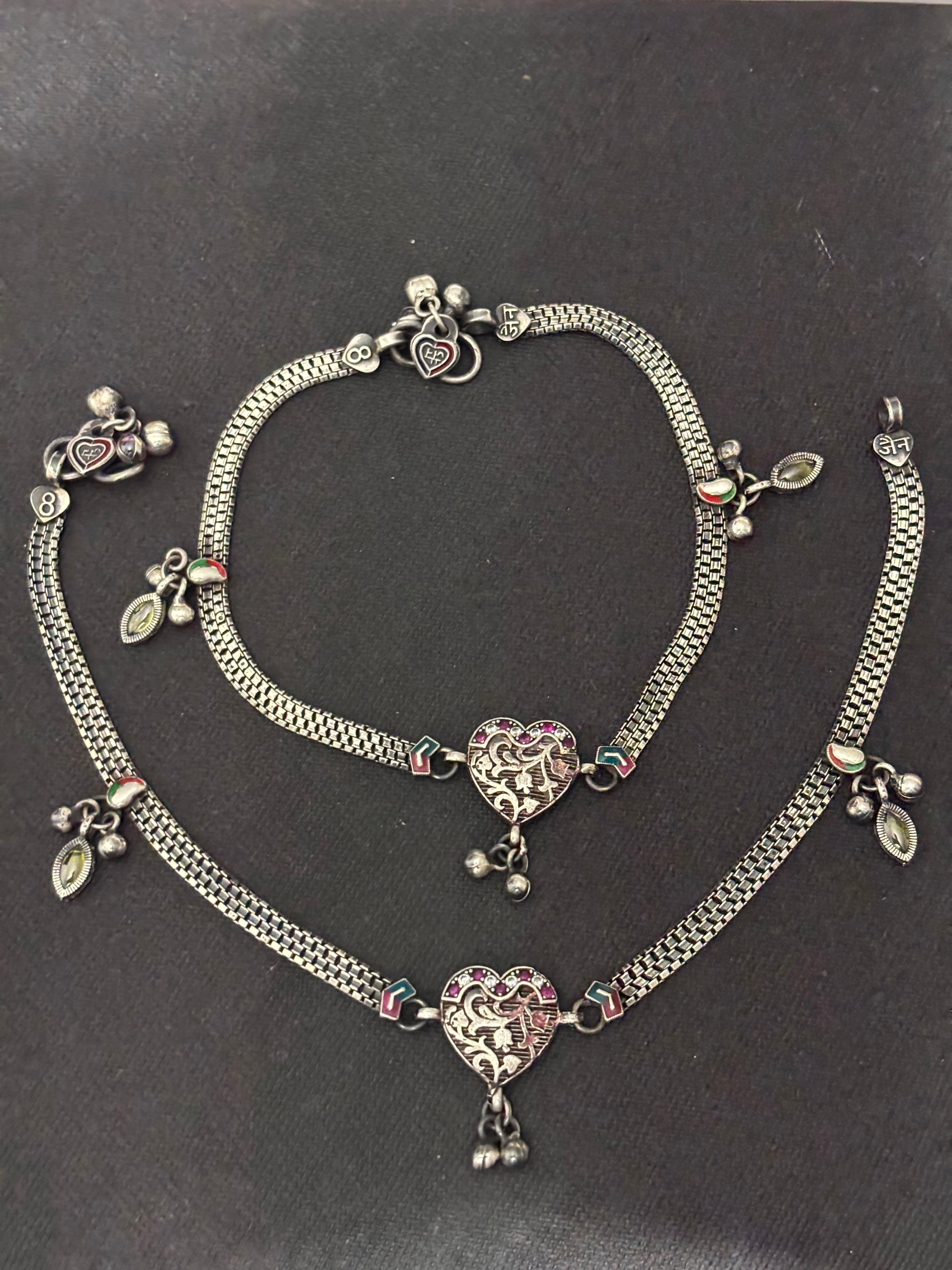 Silver Retro Anklet