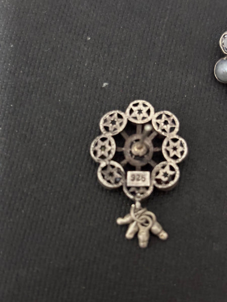 Navarathna Silver Earrings