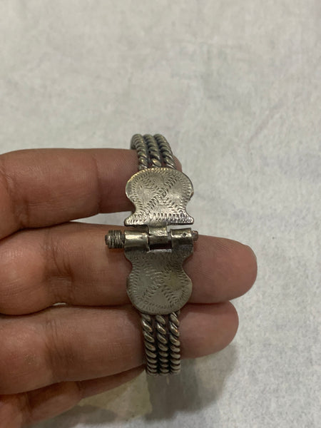 Vintage Silver 3 row Egyptian Bangle