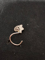 Silver White Stone Half Star Nosepin