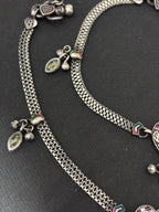 Silver Retro Anklet