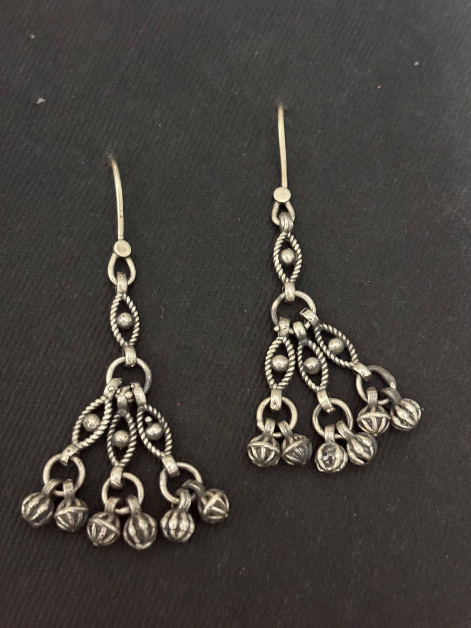 Silver Three Line Dangler Earrings