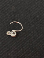 Dot With Flower Silver Nosepins