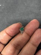 Green Silver Nosepin