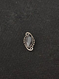 Elongated Single Stone Silver Nosepin