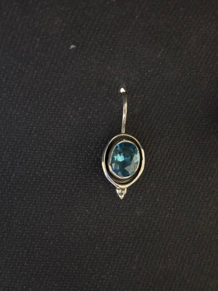 Silver Aquamarine Earrings