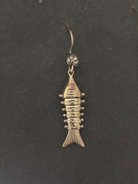 Silver Felxible Fish Earrings