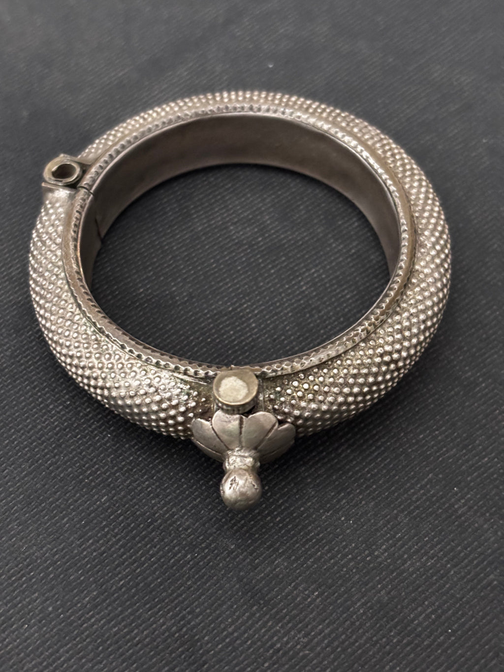 Vintage Silver Stamped Gajra Bangle