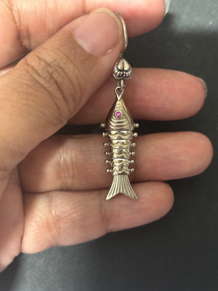 Silver Felxible Fish Earrings