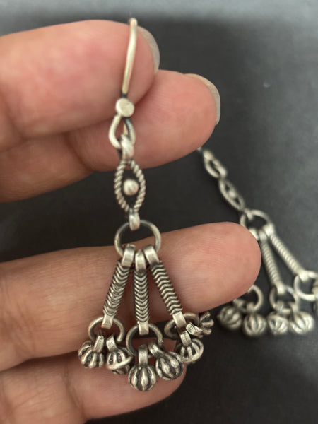 Silver Three Dangler Earrings