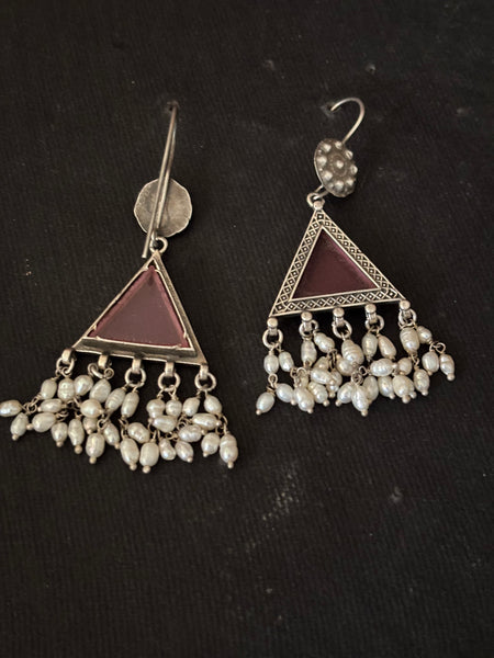 Light Pink Silver Earrings