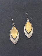 Dual Tone Silver Leaf Earrings