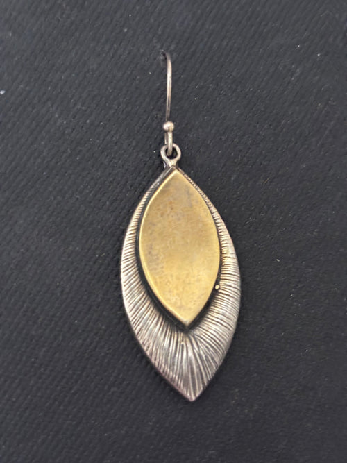 Dual Tone Silver Leaf Earrings