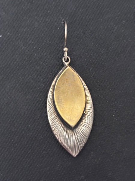 Dual Tone Silver Leaf Earrings