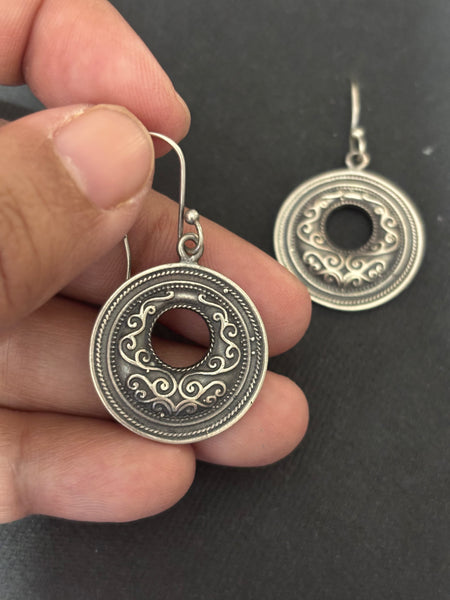 Silver Circular Danglers