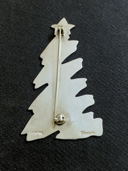 Silver Pine Tree Brooch