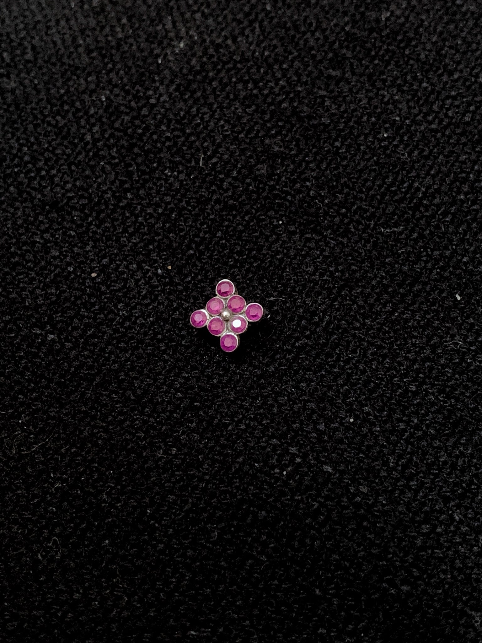 Multi Stone Silver Nosepin