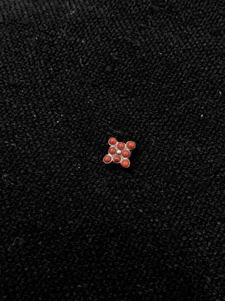 Multi Stone Silver Nosepin