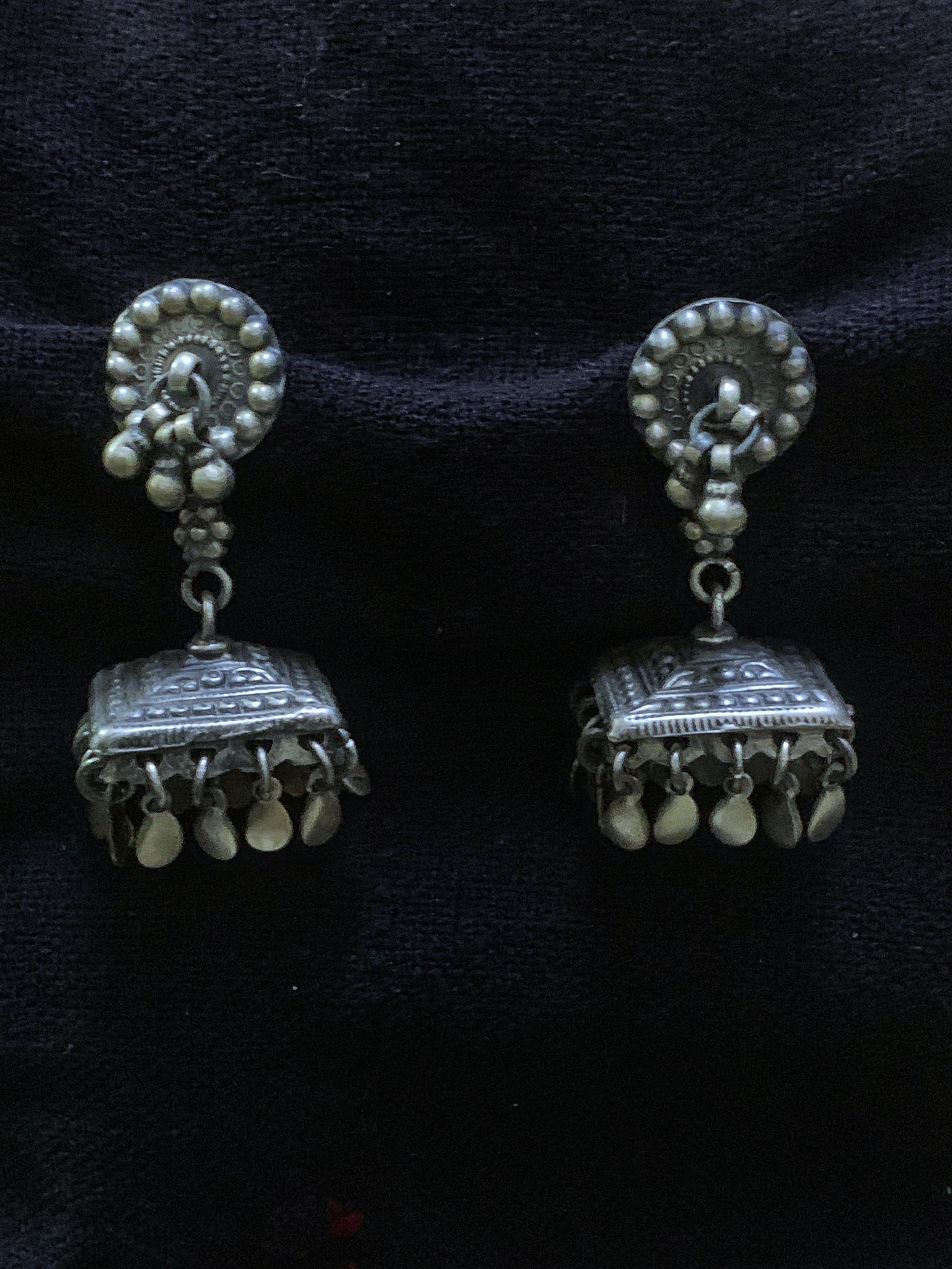Silver Square Jhumka