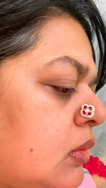 Kundan Flower Nosepin